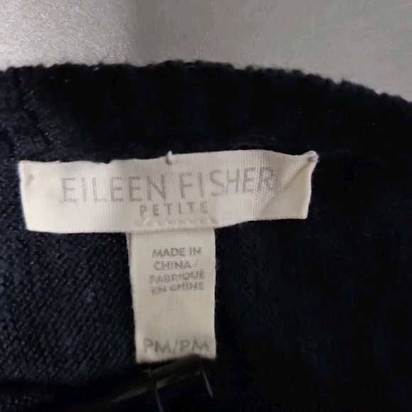 Eileen Fisher Women's Black Organic Linen Cotton Boxy Fit Blouse MP - Picture 2 of 6